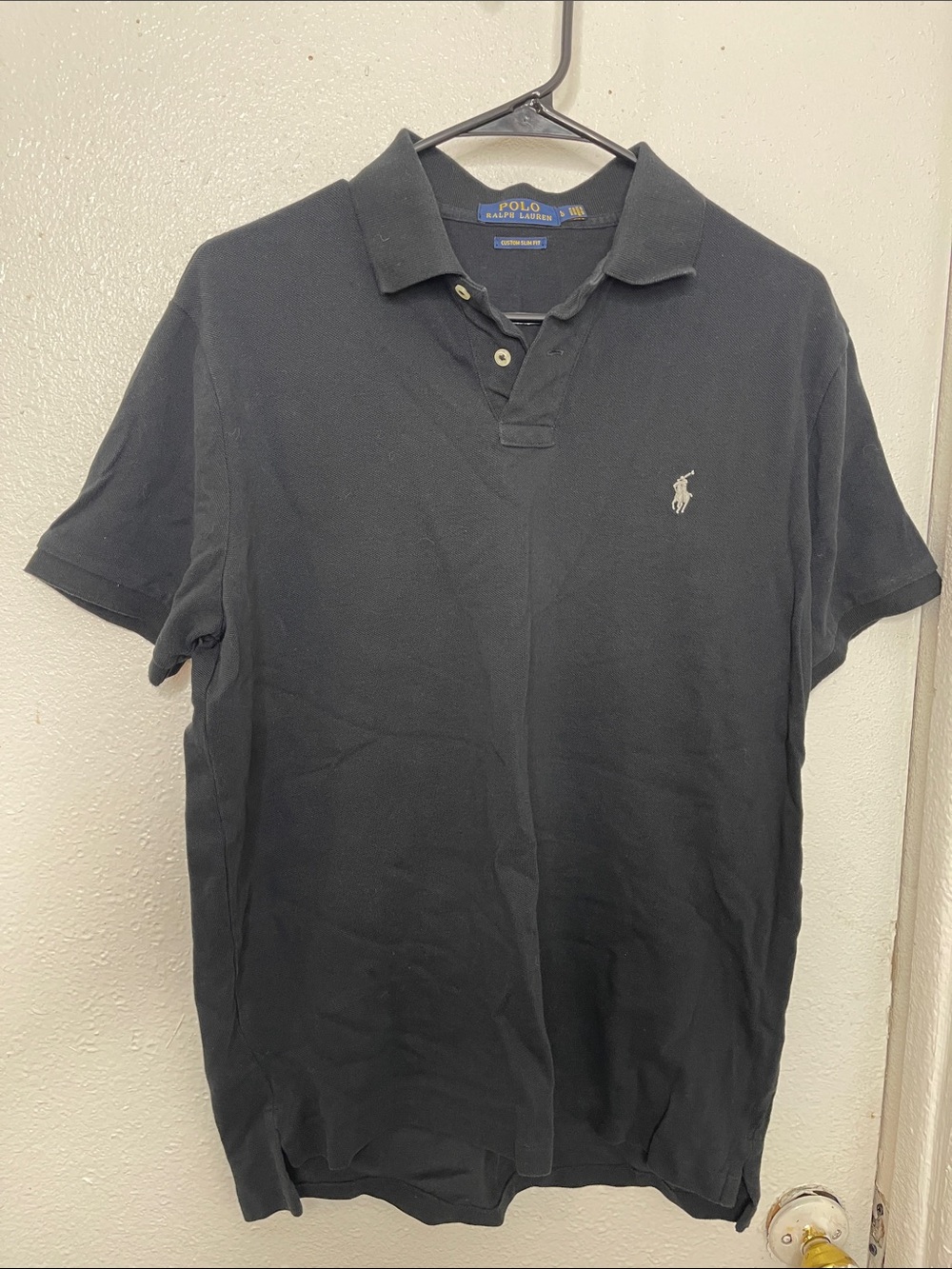 Polo by Ralph Lauren Black Short-Sleeve Polo with White Pony Logo